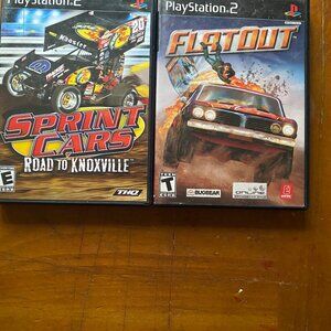 Playstation Games FlatOut & Sprint Cars Road To Knoxville For Ps2